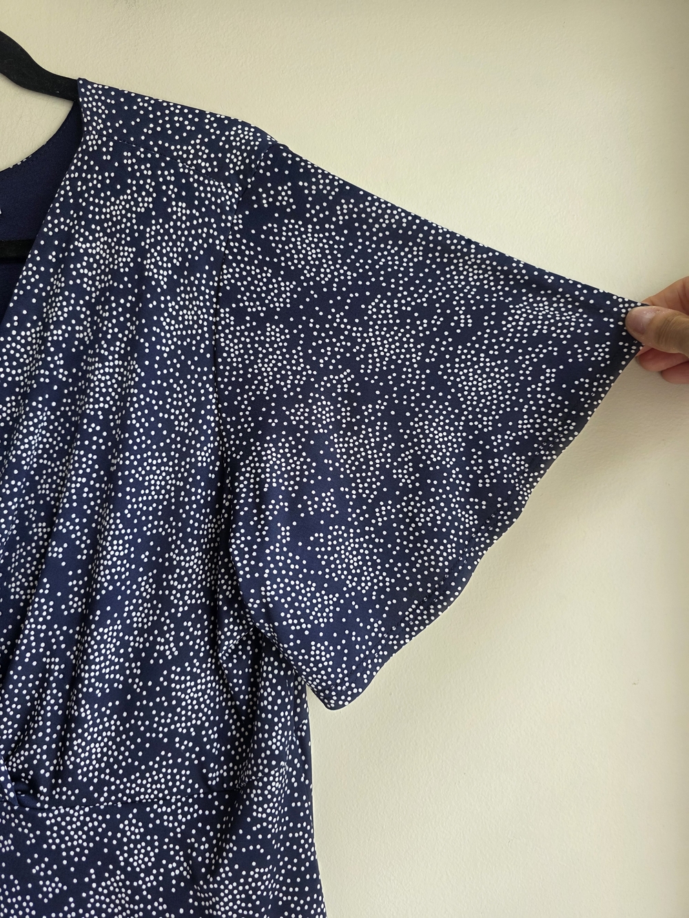 NWT Gilli Audey Knit Dress Navy White Polka Dot Dress - Picture 7 of 11
